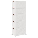 vidaXL Cutie de depozitare stivuită cu roți 5 niveluri 75L 64x40x179cm vidaXL Cutie de depozitare stivuită cu roți 5 niveluri 75L 64x40x179cm