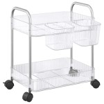 vidaXL Cărucior de depozitare cu 2 niveluri transparent acrilic vidaXL Cărucior de depozitare cu 2 niveluri transparent acrilic