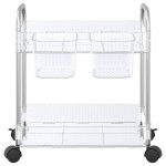 vidaXL Cărucior de depozitare cu 2 niveluri transparent acrilic vidaXL Cărucior de depozitare cu 2 niveluri transparent acrilic