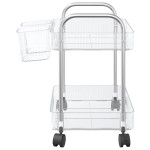 vidaXL Cărucior de depozitare cu 2 niveluri transparent acrilic vidaXL Cărucior de depozitare cu 2 niveluri transparent acrilic