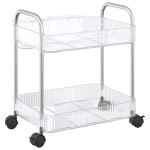 vidaXL Cărucior de depozitare cu 2 niveluri transparent acrilic vidaXL Cărucior de depozitare cu 2 niveluri transparent acrilic