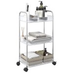 vidaXL Cărucior de depozitare cu 3 niveluri transparent acrilic vidaXL Cărucior de depozitare cu 3 niveluri transparent acrilic