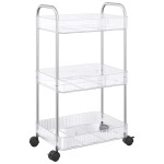 vidaXL Cărucior de depozitare cu 3 niveluri transparent acrilic vidaXL Cărucior de depozitare cu 3 niveluri transparent acrilic