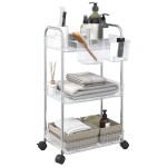 vidaXL Cărucior de depozitare cu 3 niveluri transparent acrilic vidaXL Cărucior de depozitare cu 3 niveluri transparent acrilic