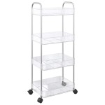 vidaXL Cărucior de depozitare cu 4 niveluri, transparent acrilic vidaXL Cărucior de depozitare cu 4 niveluri, transparent acrilic