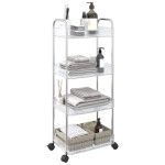 vidaXL Cărucior de depozitare cu 4 niveluri, transparent acrilic vidaXL Cărucior de depozitare cu 4 niveluri, transparent acrilic