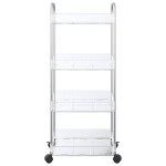 vidaXL Cărucior de depozitare cu 4 niveluri, transparent acrilic vidaXL Cărucior de depozitare cu 4 niveluri, transparent acrilic