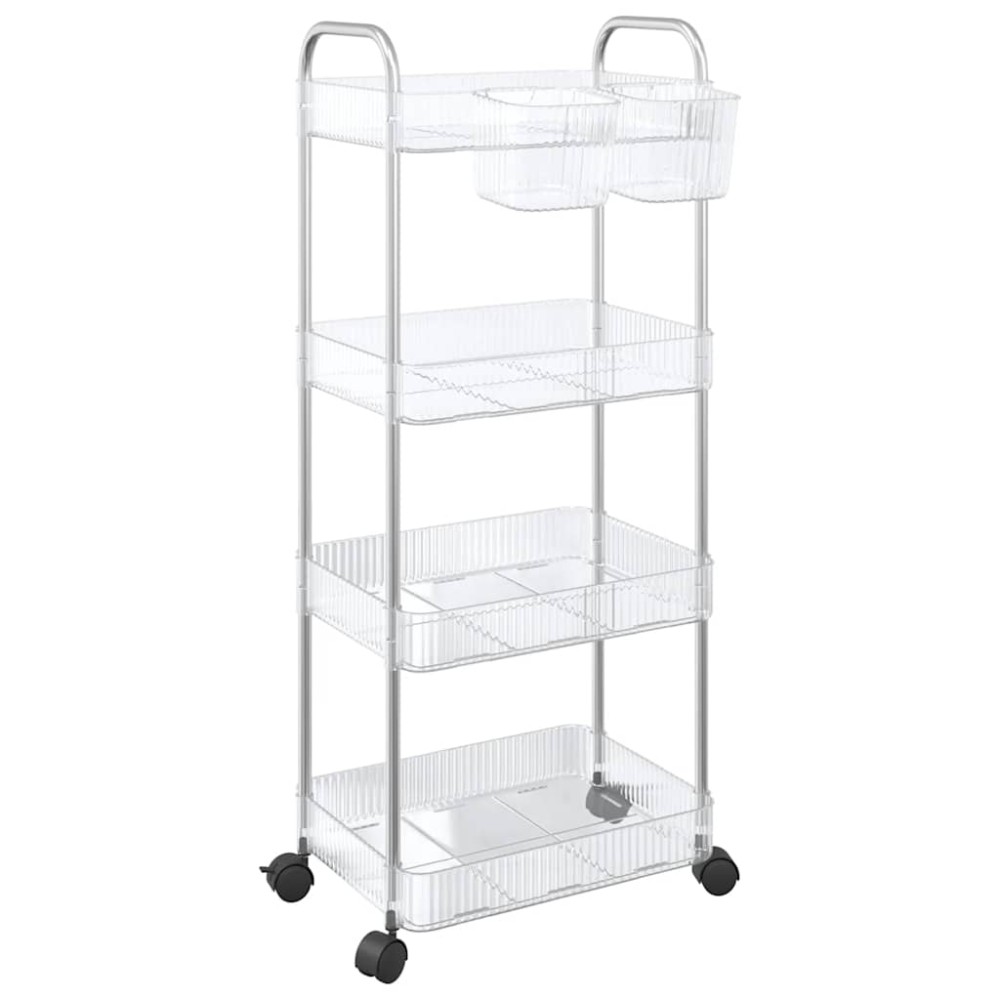 vidaXL Cărucior de depozitare cu 4 niveluri, transparent acrilic