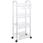 vidaXL Cărucior de depozitare cu 4 niveluri, transparent acrilic vidaXL Cărucior de depozitare cu 4 niveluri, transparent acrilic