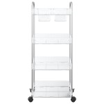vidaXL Cărucior de depozitare cu 4 niveluri, transparent acrilic vidaXL Cărucior de depozitare cu 4 niveluri, transparent acrilic