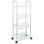 vidaXL Cărucior de depozitare cu 4 niveluri, transparent acrilic vidaXL Cărucior de depozitare cu 4 niveluri, transparent acrilic