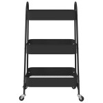 vidaXL Cărucior de depozitare 3 niveluri negru 42x41,5x77 cm oțel vidaXL Cărucior de depozitare 3 niveluri negru 42x41,5x77 cm oțel