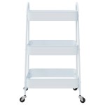 vidaXL Cărucior de depozitare 3 niveluri alb42x41,5x77 cm oțel vidaXL Cărucior de depozitare 3 niveluri alb42x41,5x77 cm oțel
