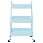 vidaXL Cărucior de depozitare 3 niveluri albastru 42x41,5x77 cm oțel vidaXL Cărucior de depozitare 3 niveluri albastru 42x41,5x77 cm oțel
