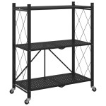 vidaXL Raft de depozitare pe roți negru 71x34x88 cm oțel vidaXL Raft de depozitare pe roți negru 71x34x88 cm oțel