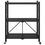 vidaXL Raft de depozitare pe roți negru 71x34x88 cm oțel vidaXL Raft de depozitare pe roți negru 71x34x88 cm oțel
