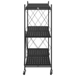 vidaXL Raft de depozitare pe roți negru 71x34x88 cm oțel vidaXL Raft de depozitare pe roți negru 71x34x88 cm oțel