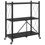 vidaXL Raft de depozitare pe roți negru 71x34x88 cm oțel vidaXL Raft de depozitare pe roți negru 71x34x88 cm oțel