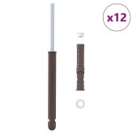 vidaXL Brackets pentru rafturi flotante 12 pcs Maro Ø12 x 190 mm Oțel vidaXL Brackets pentru rafturi flotante 12 pcs Maro Ø12 x 190 mm Oțel
