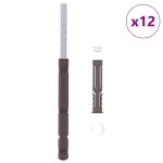 vidaXL Brackets pentru rafturi flotante 12 pcs Maro Ø14 x 210 mm Oțel vidaXL Brackets pentru rafturi flotante 12 pcs Maro Ø14 x 210 mm Oțel