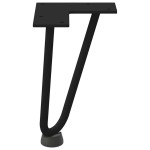 vidaXL Picioare tip agrafă pentru măsuță de cafea, 4 buc., negru, 20 cm, oțel masiv