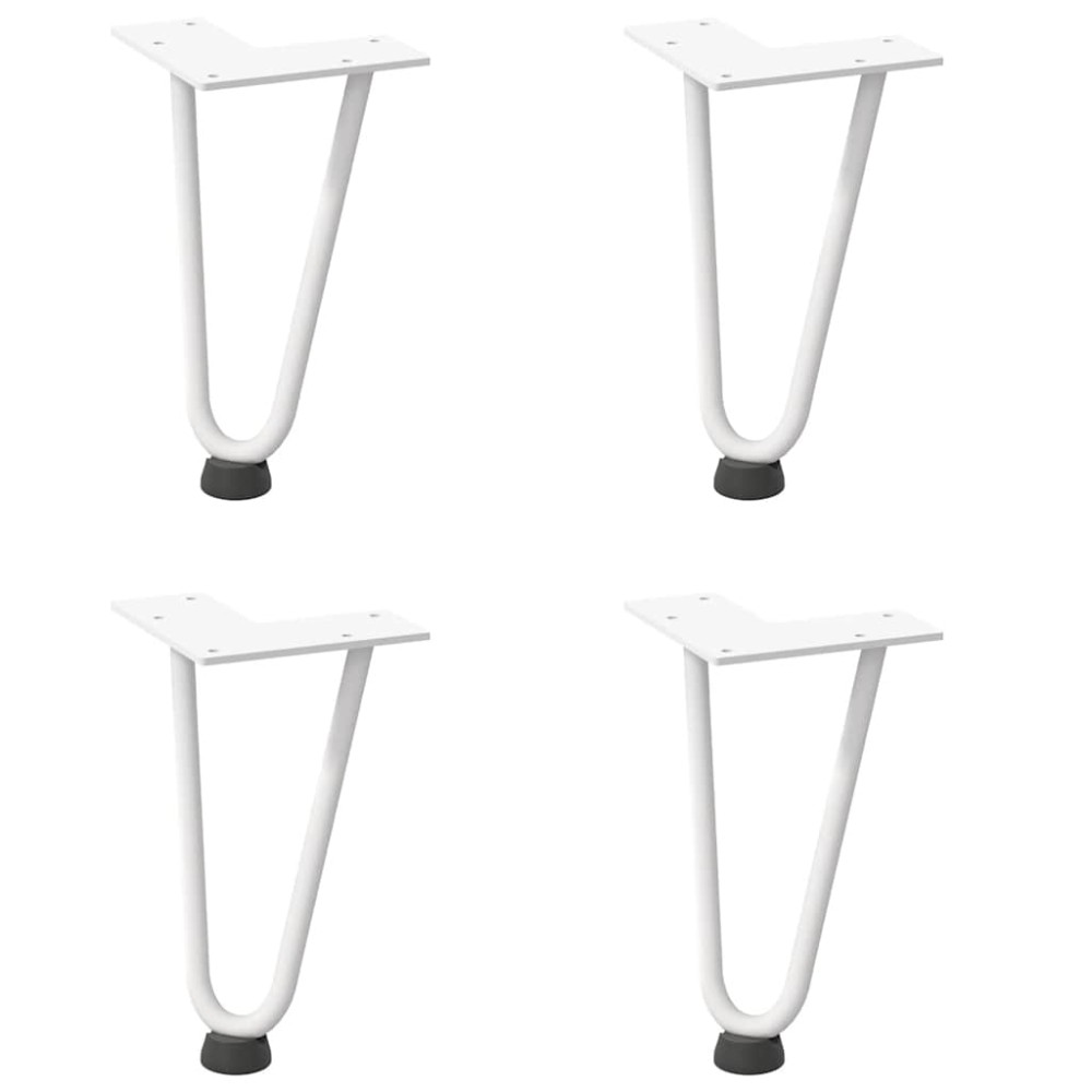vidaXL Picioare tip agrafă pentru măsuță de cafea, 4 buc., alb, 20 cm, oțel masiv