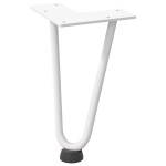 vidaXL Picioare tip agrafă pentru măsuță de cafea, 4 buc., alb, 20 cm, oțel masiv vidaXL Picioare tip agrafă pentru măsuță de cafea, 4 buc., alb, 20 cm, oțel masiv