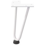 vidaXL Picioare tip agrafă pentru măsuță de cafea, 4 buc., alb, 20 cm, oțel masiv vidaXL Picioare tip agrafă pentru măsuță de cafea, 4 buc., alb, 20 cm, oțel masiv