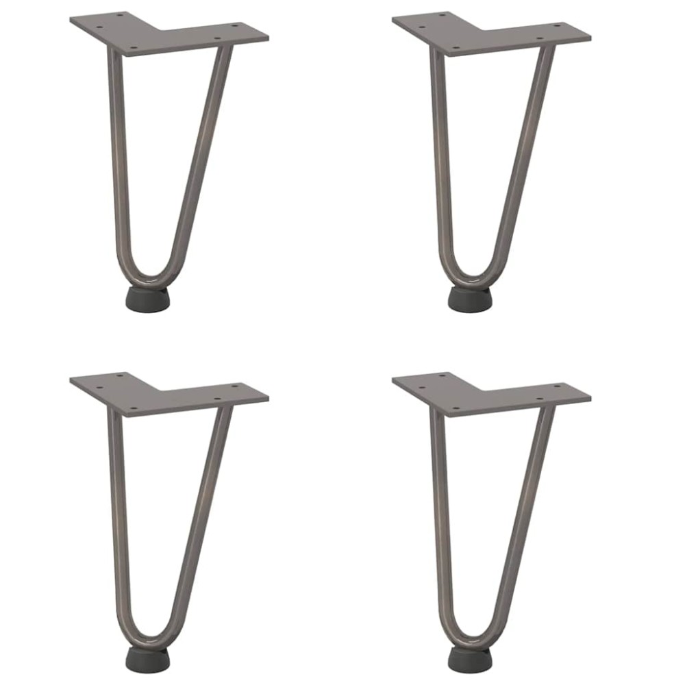 vidaXL Picioare tip agrafă pentru măsuță de cafea, 4 buc., oțel natural, 20 cm, oțel masiv