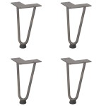vidaXL Picioare tip agrafă pentru măsuță de cafea, 4 buc., oțel natural, 20 cm, oțel masiv