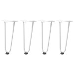 vidaXL Picioare tip agrafă pentru măsuță de cafea, 4 buc., alb, 30 cm, oțel masiv