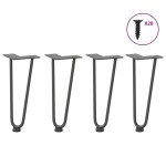 vidaXL Picioare tip agrafă pentru măsuță de cafea, 4 buc., antracit, 30 cm, oțel masiv