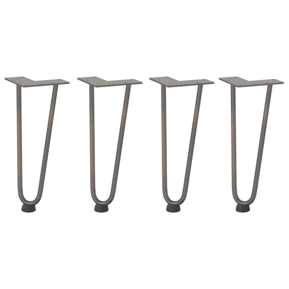 vidaXL Picioare tip agrafă pentru măsuță de cafea, 4 buc., oțel natural, 30 cm, oțel masiv