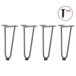 vidaXL Picioare tip agrafă pentru măsuță de cafea, 4 buc., oțel natural, 30 cm, oțel masiv vidaXL Picioare tip agrafă pentru măsuță de cafea, 4 buc., oțel natural, 30 cm, oțel masiv