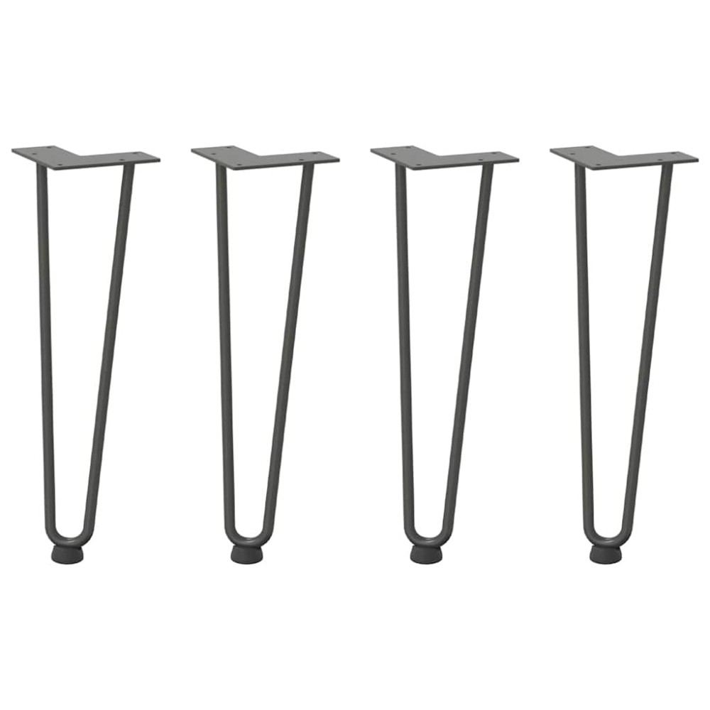 vidaXL Picioare tip agrafă pentru măsuță de cafea, 4 buc., antracit, 42 cm, oțel masiv