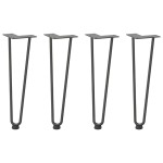 vidaXL Picioare tip agrafă pentru măsuță de cafea, 4 buc., antracit, 42 cm, oțel masiv