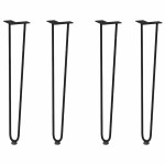 vidaXL picioare tip ac de păr pentru masă consolă, 4 buc., negru, 72 cm, oțel masiv vidaXL picioare tip ac de păr pentru masă consolă, 4 buc., negru, 72 cm, oțel masiv
