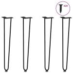 vidaXL picioare tip ac de păr pentru masă consolă, 4 buc., negru, 72 cm, oțel masiv vidaXL picioare tip ac de păr pentru masă consolă, 4 buc., negru, 72 cm, oțel masiv