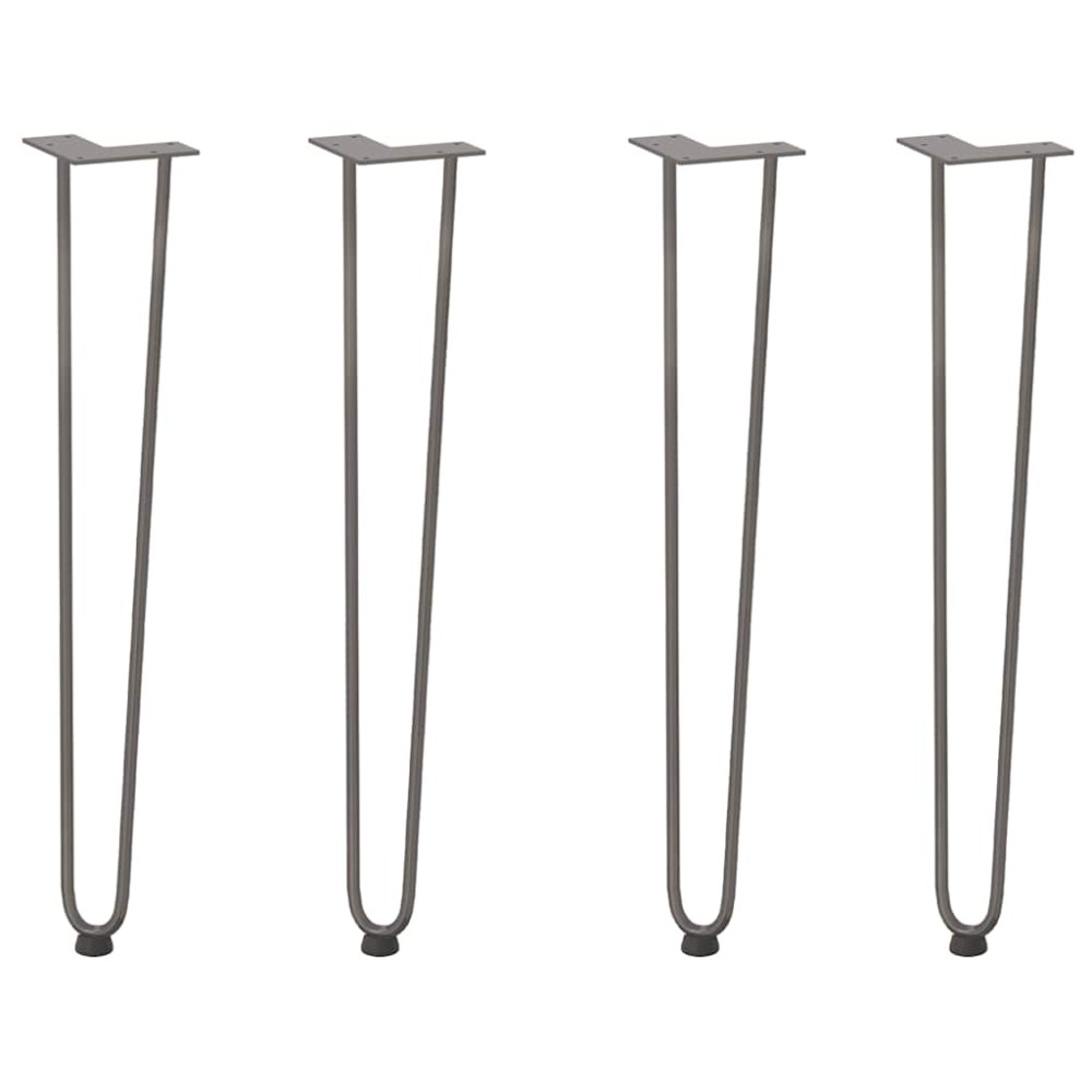 vidaXL picioare tip ac de păr pentru masă consolă, 4 buc., oțel natural, 72 cm, oțel masiv