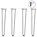 vidaXL picioare tip ac de păr pentru masă consolă, 4 buc., oțel natural, 72 cm, oțel masiv vidaXL picioare tip ac de păr pentru masă consolă, 4 buc., oțel natural, 72 cm, oțel masiv