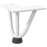 vidaXL Picioare tip agrafă pentru măsuță de cafea, 4 buc., alb, 10 cm, oțel masiv