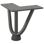 vidaXL Picioare tip agrafă pentru măsuță de cafea, 4 buc., antracit, 10 cm, oțel masiv