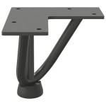 vidaXL Picioare tip agrafă pentru măsuță de cafea, 4 buc., antracit, 10 cm, oțel masiv