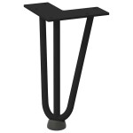 vidaXL Picioare tip agrafă pentru măsuță de cafea, 4 buc., negru, 20 cm, oțel masiv