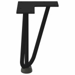 vidaXL Picioare tip agrafă pentru măsuță de cafea, 4 buc., negru, 20 cm, oțel masiv