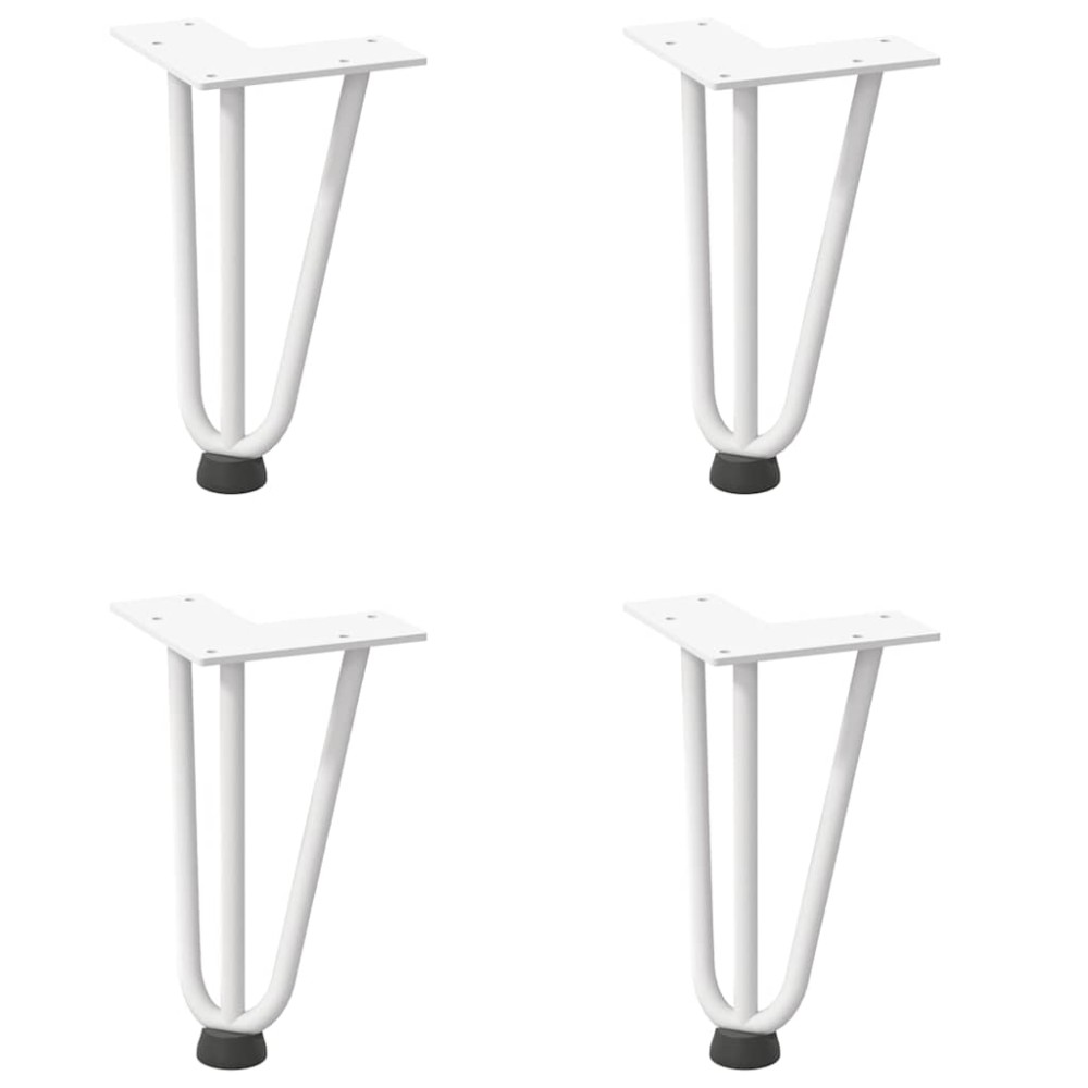 vidaXL Picioare tip agrafă pentru măsuță de cafea, 4 buc., alb, 20 cm, oțel masiv