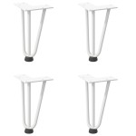 vidaXL Picioare tip agrafă pentru măsuță de cafea, 4 buc., alb, 20 cm, oțel masiv vidaXL Picioare tip agrafă pentru măsuță de cafea, 4 buc., alb, 20 cm, oțel masiv