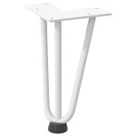 vidaXL Picioare tip agrafă pentru măsuță de cafea, 4 buc., alb, 20 cm, oțel masiv vidaXL Picioare tip agrafă pentru măsuță de cafea, 4 buc., alb, 20 cm, oțel masiv