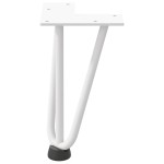 vidaXL Picioare tip agrafă pentru măsuță de cafea, 4 buc., alb, 20 cm, oțel masiv vidaXL Picioare tip agrafă pentru măsuță de cafea, 4 buc., alb, 20 cm, oțel masiv