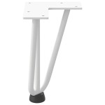 vidaXL Picioare tip agrafă pentru măsuță de cafea, 4 buc., alb, 20 cm, oțel masiv vidaXL Picioare tip agrafă pentru măsuță de cafea, 4 buc., alb, 20 cm, oțel masiv